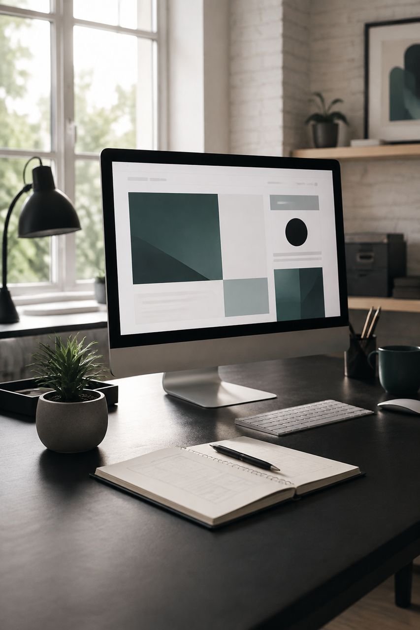 A modern BeWebco web studio workspace