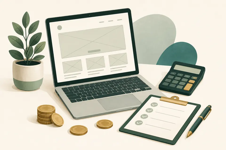 Website project budget planning illustration