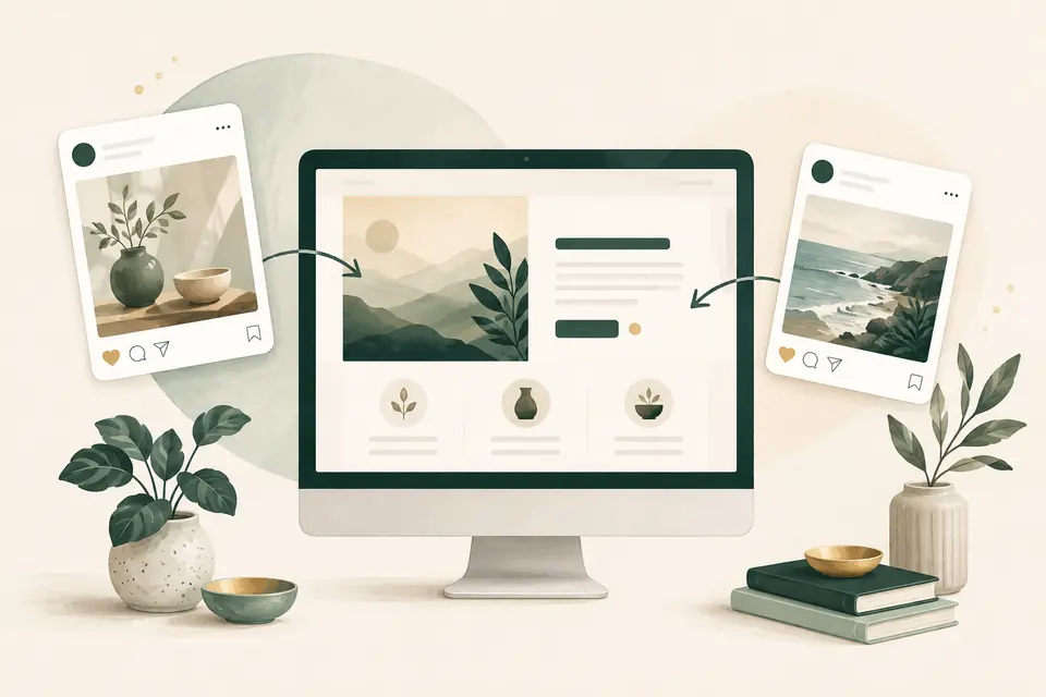Business website and social media illustration